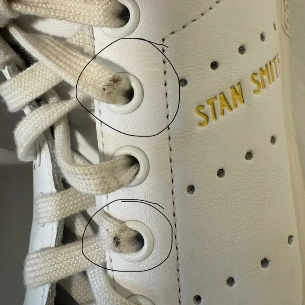 Adidas Womens Limited Edition Floral Gold Stan Smith Sneakers‎ Size US 6 White